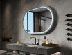 Stadium-shaped LED mirror with a lacquered MDF frame L307