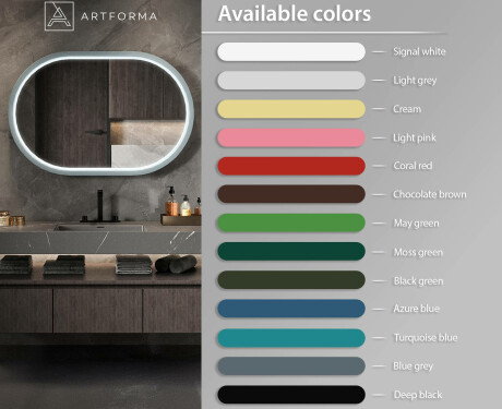 Stadium-shaped LED mirror with a lacquered MDF frame L307 #3