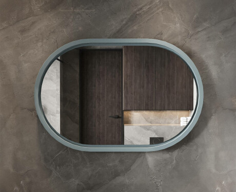 Stadium-shaped LED mirror with a lacquered MDF frame L307 #4