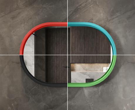 Stadium-shaped LED mirror with a lacquered MDF frame L307 #6
