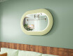 Modern LED mirror with a stadium shape and MDF frame L307