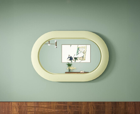 Modern LED mirror with a stadium shape and MDF frame L307 #4