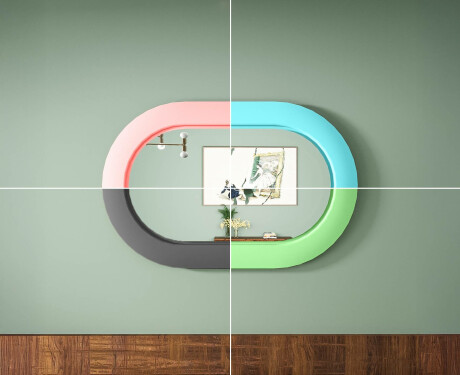 Modern LED mirror with a stadium shape and MDF frame L307 #6