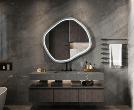 Rhomboid LED mirror in a lacquered MDF frame L309 #2