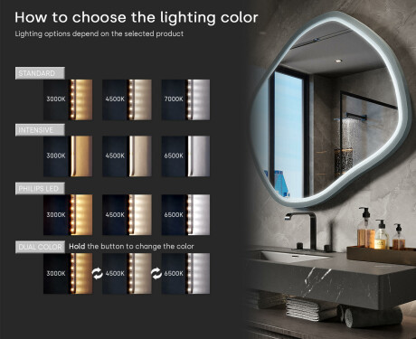 Rhomboid LED mirror in a lacquered MDF frame L309 #5