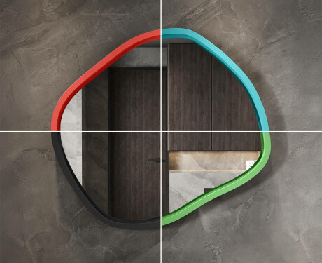 Rhomboid LED mirror in a lacquered MDF frame L309 #6