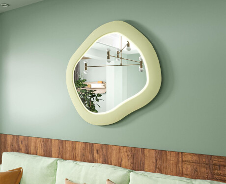 Designer LED mirror with MDF in a geometric shape L309
