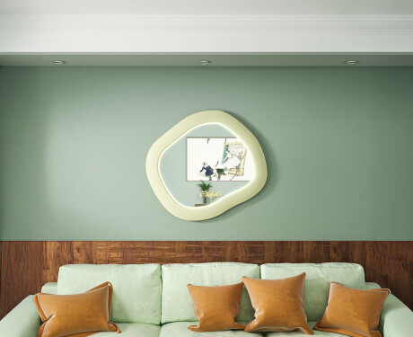 Designer LED mirror with MDF in a geometric shape L309 #2