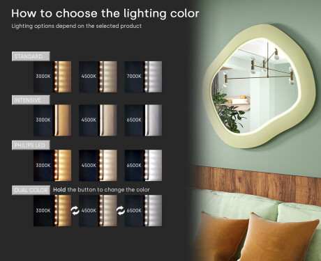 Designer LED mirror with MDF in a geometric shape L309 #5