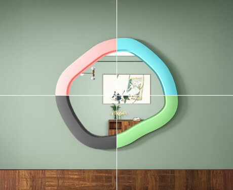 Designer LED mirror with MDF in a geometric shape L309 #6