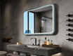Rounded LED mirror with a lacquered MDF frame L305