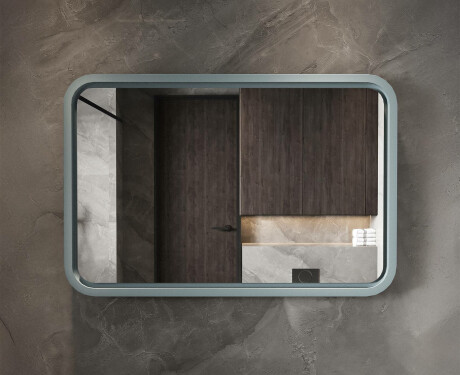 Rounded LED mirror with a lacquered MDF frame L305 #4