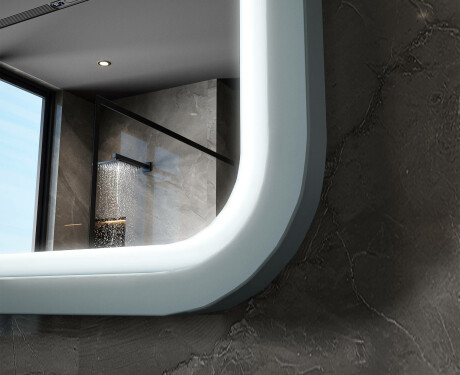 Rounded LED mirror with a lacquered MDF frame L305 #6