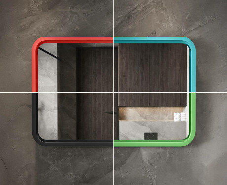 Rounded LED mirror with a lacquered MDF frame L305 #7