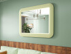 Rounded LED mirror in a glossy MDF frame L305