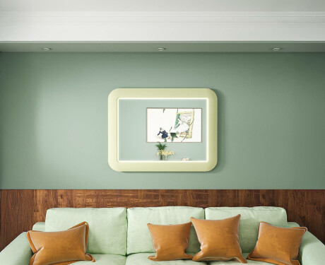 Rounded LED mirror in a glossy MDF frame L305 #2