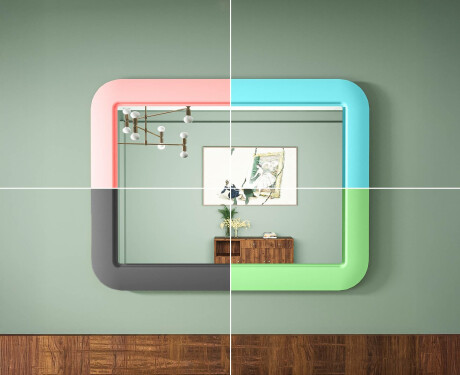 Rounded LED mirror in a glossy MDF frame L305 #7