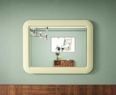 Rounded LED mirror in a glossy MDF frame L305 #8