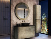 Round mirror in a stone frame L294