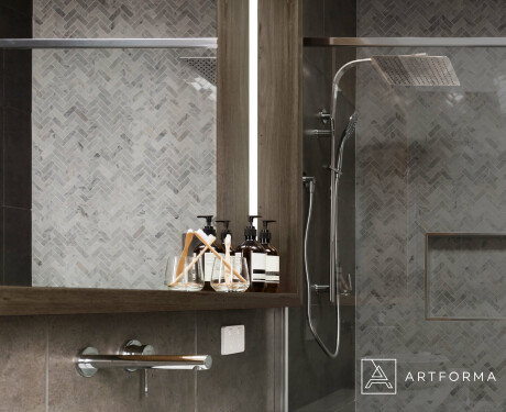 Bathroom Mirror With LED Light WoodenFrame #11