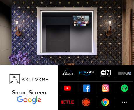 LED bathroom mirror with a WoodenFrame frame in Oslo Oak color #3