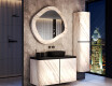 Custom-sized bathroom mirror with a stone frame L297