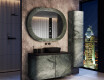 Bathroom mirror with a stone laminate finish L295