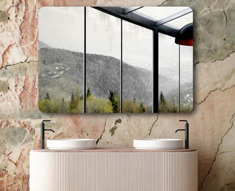 Rounded wall hanging mirror L199 #6