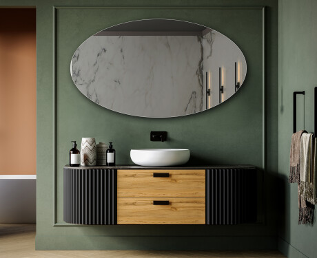 Oval wall hanging mirror L206