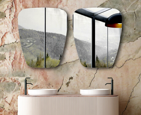 Irregular vertical wall hanging mirror L213 #6