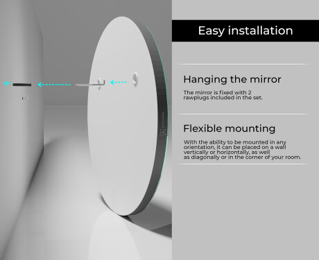 Round wall framed hanging mirror L203 #5
