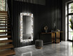Backlit Decorative Mirror For The Hallway - Golden Flowers #2