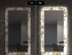 Backlit Decorative Mirror For The Hallway - Golden Flowers #6