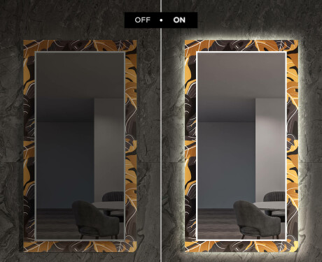 Backlit Decorative Mirror For The Hallway - Autumn Jungle #6