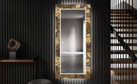 Backlit Decorative Mirror For The Hallway - Ancient Pattern