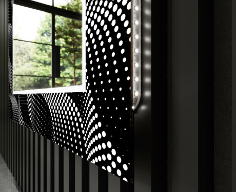 Backlit Decorative Mirror For The Living Room - Dark Wave #9