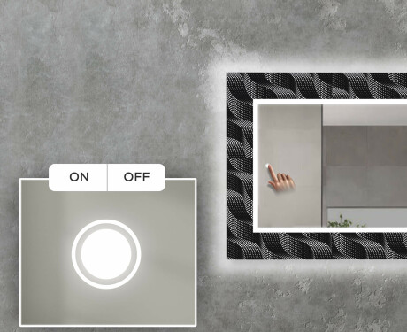 Backlit Decorative Mirror For The Living Room - Dark Wave #3