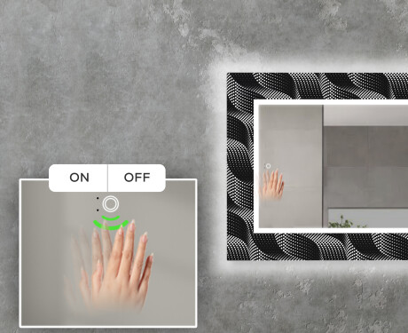 Backlit Decorative Mirror For The Living Room - Dark Wave #4