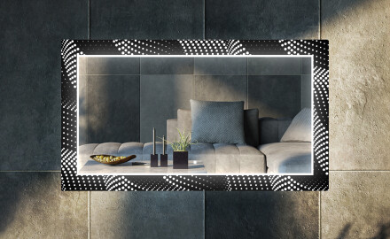Backlit Decorative Mirror For The Living Room - Dark Wave