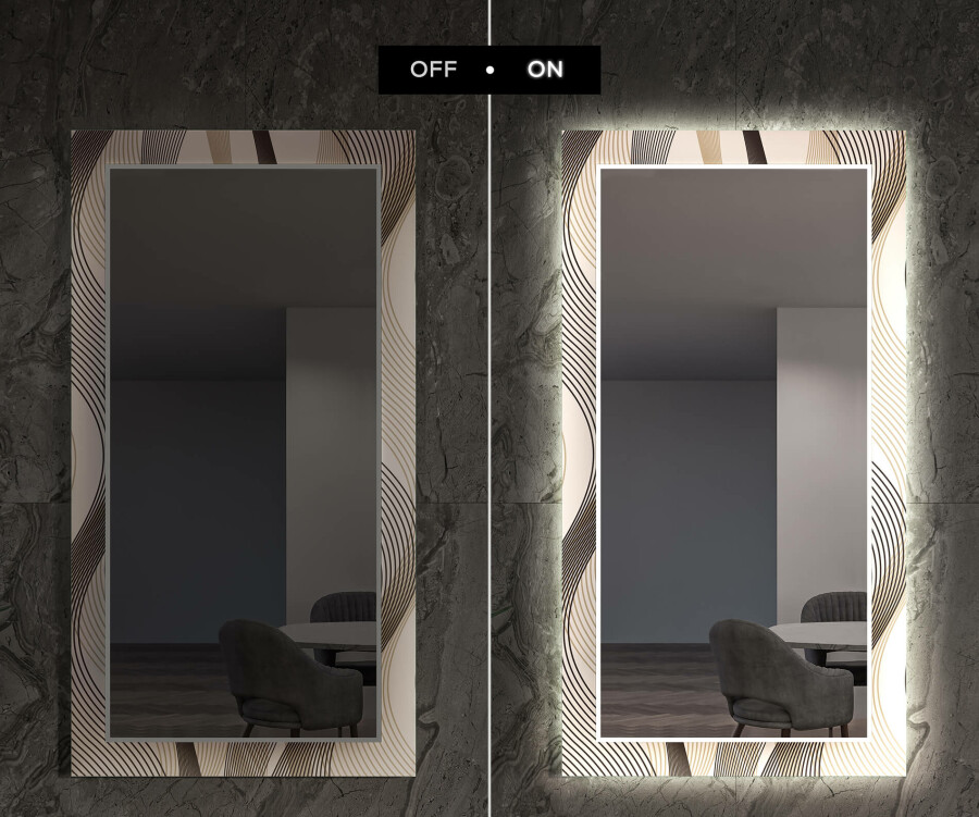 Artforma Backlit Decorative Mirror For The Hallway Waves