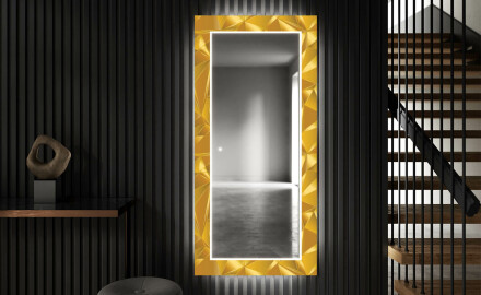 Backlit Decorative Mirror For The Hallway - Gold Triangles
