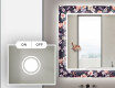 Backlit Decorative Mirror For The Bathroom - Elegant Flowers #3