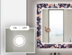 Backlit Decorative Mirror For The Bathroom - Elegant Flowers #3