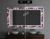 Backlit Decorative Mirror For The Bathroom - Elegant Flowers #6