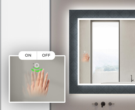 Backlit Decorative Mirror For The Bathroom - Elegant #4