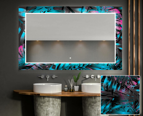 Backlit Decorative Mirror For The Bathroom - Fluo Tropic #1