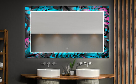 Backlit Decorative Mirror For The Bathroom - Fluo Tropic