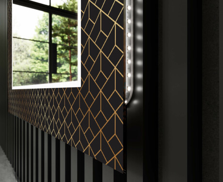 Backlit Decorative Mirror For The Bathroom - Golden Lines #9