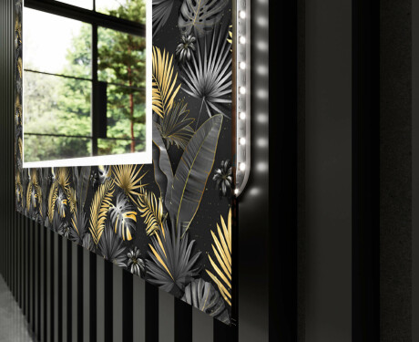 Backlit Decorative Mirror For The Bathroom - Goldy Palm #9
