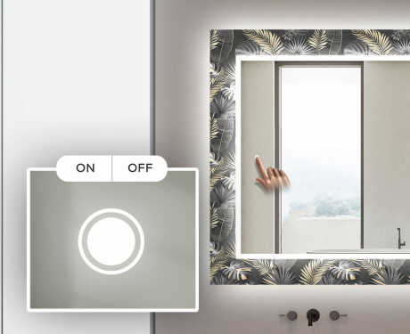 Backlit Decorative Mirror For The Bathroom - Goldy Palm #3